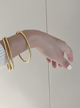 特大号手镯女胖妹妹网红古法传承两世欢手链莲蓬粗手钛钢磨砂哑光