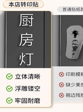 浮雕撕膜留字开关贴电表箱