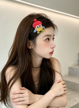 比奇堡丑萌卡通刘海贴魔发贴搞怪大眼睛香肠嘴针织学生少女碎发贴
