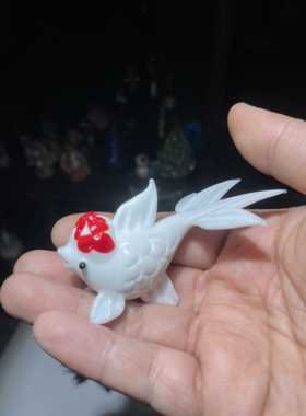 中式轻奢琉璃金鱼锦摆件工艺品样业板房淄鲤装饰办公室XTK乔迁开