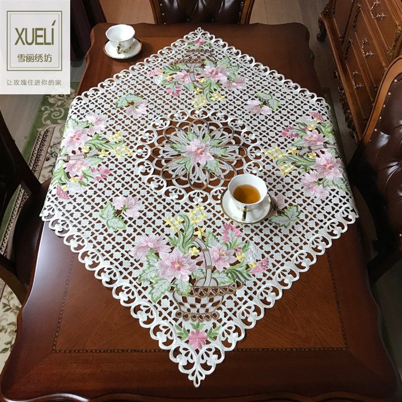 田园布艺欧式重工电脑绣花圆桌布桌垫圆柱空调盖巾帘《天竺牡丹》,淘宝优惠券,粉丝福利购,淘宝优惠卷