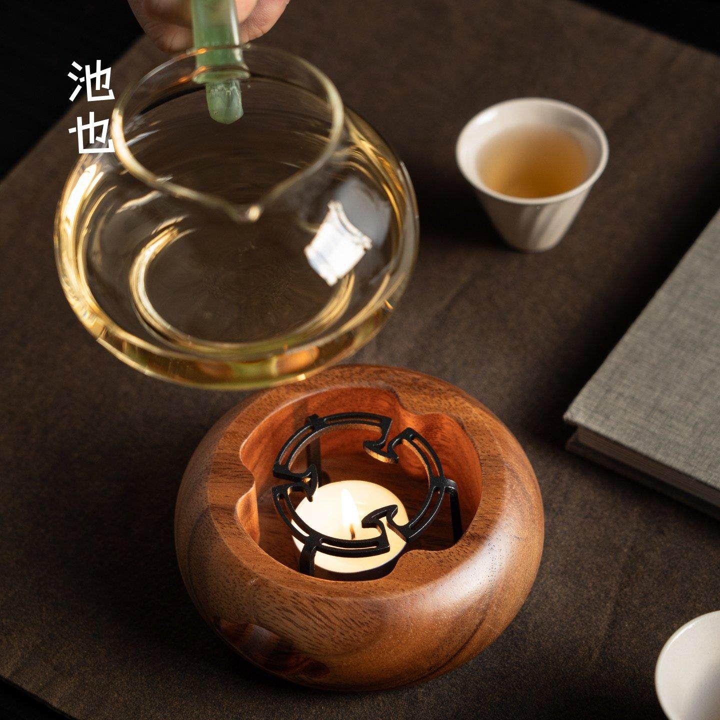 茶池也桃炉木温茶器胡实木烤茶暖器花茶壶蜡SOJ烛煮茶加热器保温,淘宝优惠券,粉丝福利购,淘宝优惠卷