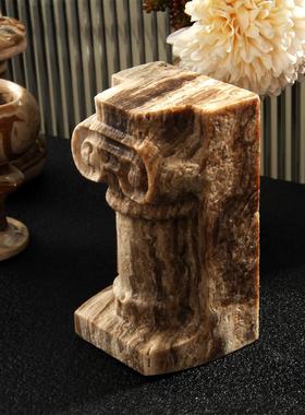 中古柜侘寂柜风大理石石花瓶XHY书档烛台摆件样板玉间书床头软装