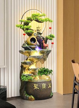 假山流生财摆件循环招财风水客厅玄关装饰办公轮水室乔迁开 水福