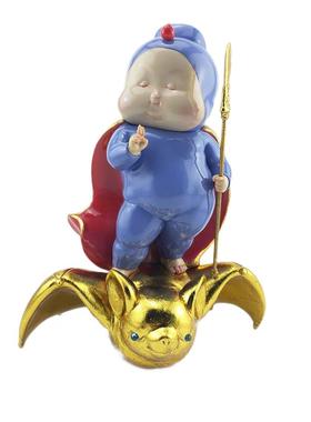 稀艺术桌面雕塑《大奇福》创意蝙蝠侠摆件关公财乔招将迁开业礼品