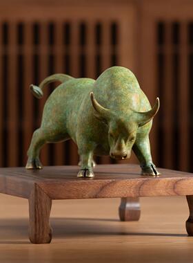 十二生肖牛黄铜牛势冲天摆件家居客厅办公室桌面酒柜摆设高档礼品