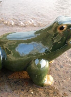 假山配件盆景装饰 喷水青蛙 陶瓷山水喷泉家居造景装饰工艺品招财