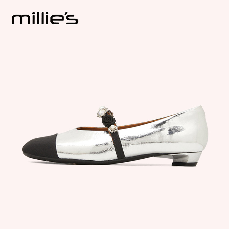 妙丽官方旗舰店女鞋法式玛丽珍平底鞋浅口单鞋2025新款一脚蹬鞋子,淘宝优惠券,粉丝福利购,淘宝优惠卷