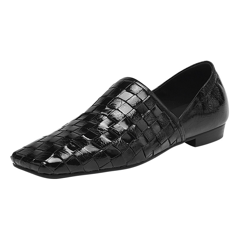 妙丽官方旗舰店女鞋手工编织一脚蹬平底单鞋方头真皮乐福鞋懒人鞋,淘宝优惠券,粉丝福利购,淘宝优惠卷