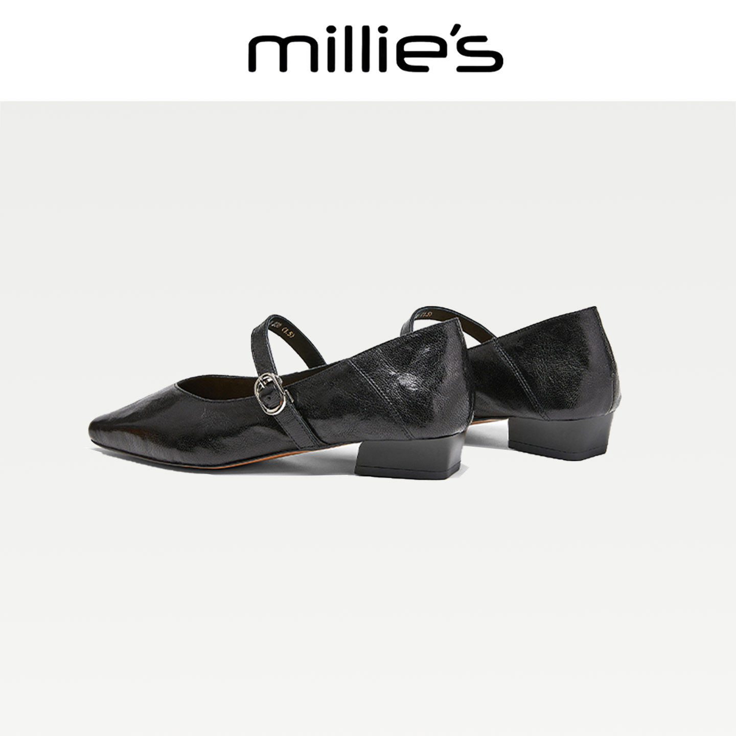 MILLIE'S/妙丽2025新款真皮浅口一字带单鞋女玛丽珍鞋鞋子配旗袍C,淘宝优惠券,粉丝福利购,淘宝优惠卷