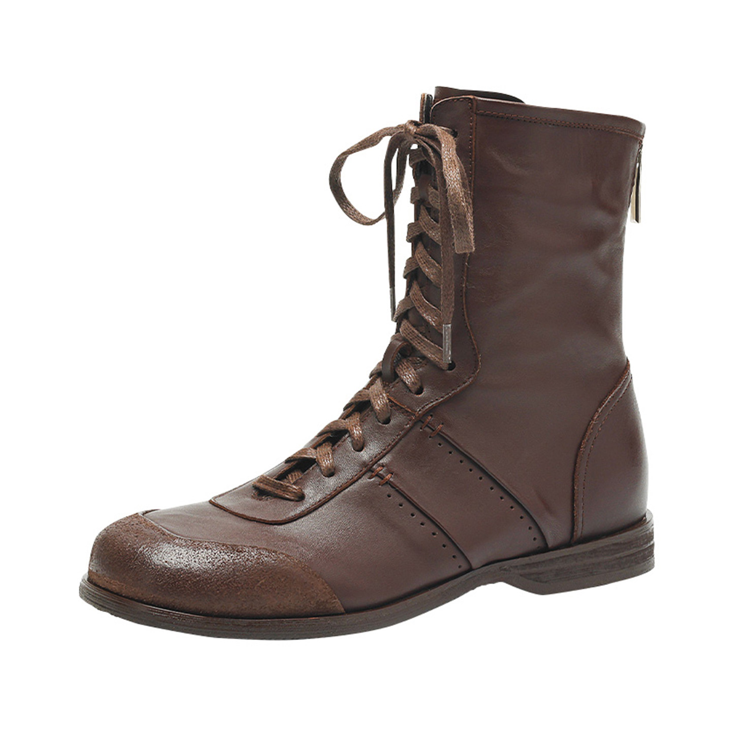 MILLIE'S/妙丽美拉德风真皮系带短靴女英伦风马丁靴弹力靴不累脚Q,淘宝优惠券,粉丝福利购,淘宝优惠卷