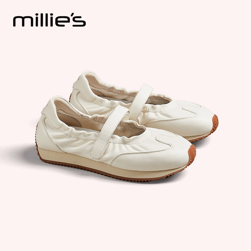 妙丽官方旗舰店内增高运动玛丽珍鞋夏魔术贴芭蕾舞鞋软平底单鞋女,淘宝优惠券,粉丝福利购,淘宝优惠卷