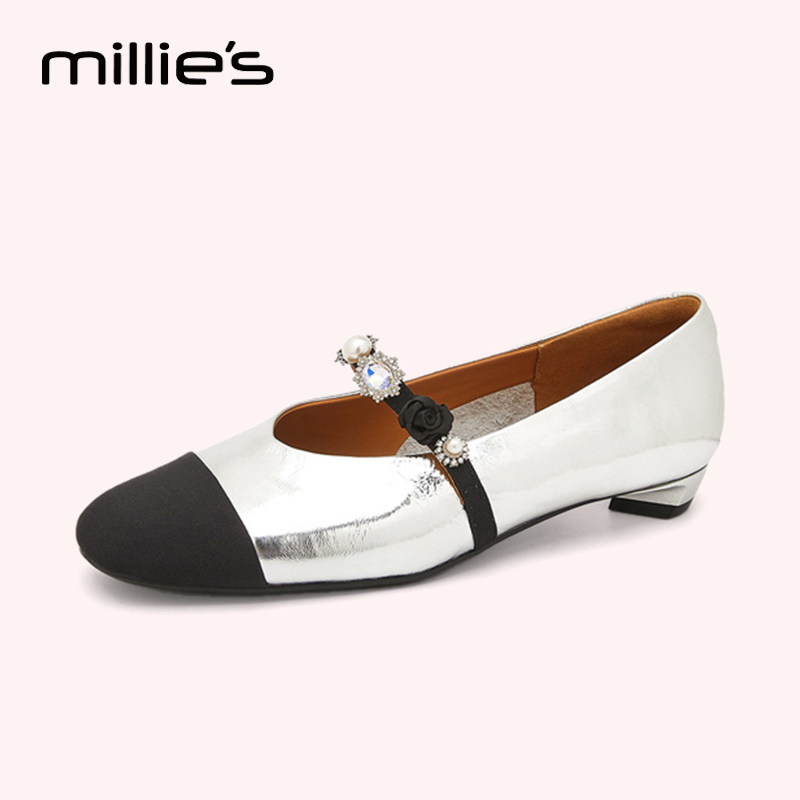 妙丽官方旗舰店女鞋法式玛丽珍平底鞋浅口单鞋2025新款一脚蹬鞋子,淘宝优惠券,粉丝福利购,淘宝优惠卷