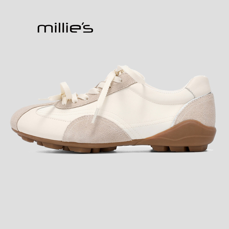 MILLIE'S/妙丽真皮系带深口单鞋春季新款女鞋时尚休闲鞋平底鞋Q,淘宝优惠券,粉丝福利购,淘宝优惠卷