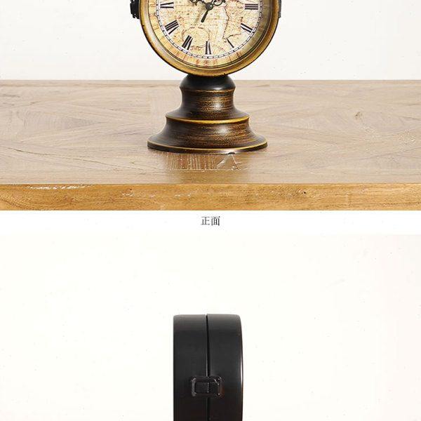 创意复古客厅钟表摆件 欧式世界地图双面钟座钟桌面装饰台钟摆设,淘宝优惠券,粉丝福利购,淘宝优惠卷