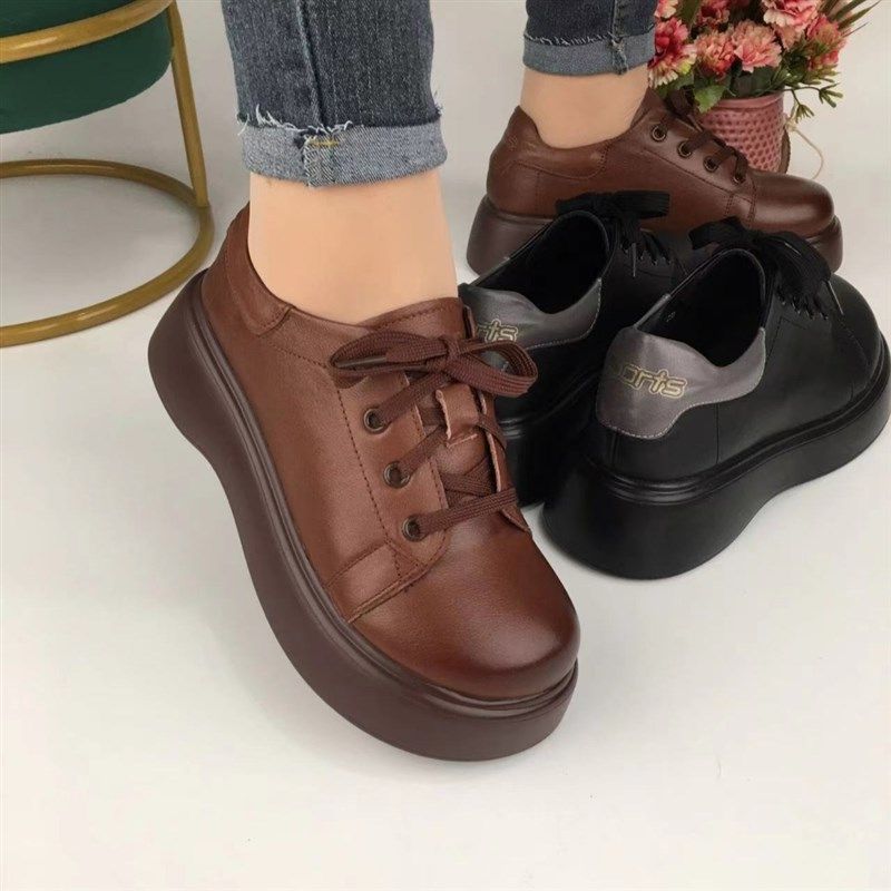 真皮女鞋2023年春秋新款英伦风小皮鞋厚底包鞋系带圆头软底妈妈鞋,淘宝优惠券,粉丝福利购,淘宝优惠卷