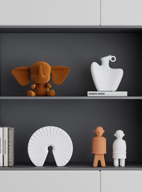 美拉德色高级感客厅电视柜壁龛入户玄关餐边柜轻奢大平层软装摆件