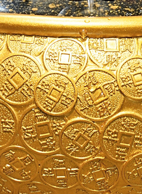 中式风水轮招财流水摆件客厅办公室前台循环水装饰开业乔迁新居礼