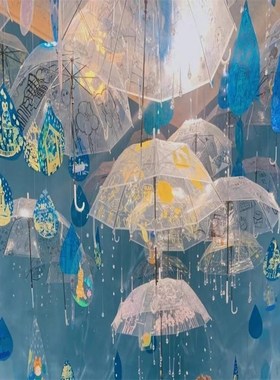 幼儿园环创吊饰材料水滴形PVC塑料片雨点形状展览会挂饰DZIY涂鸦