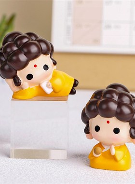 佛系桌面小摆件可爱小佛祖情绪稳定桌面工K位公仔汽车电动车装饰