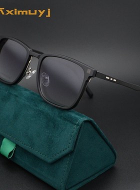 超轻磁吸夹片二合一近视偏光太阳眼镜男女眉线半框套镜配度数墨镜