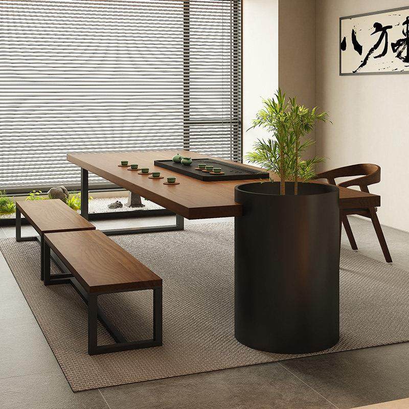 新中式大板茶桌2024新款家用客厅办公泡茶岛台一体茶台桌椅组合,淘宝优惠券,粉丝福利购,淘宝优惠卷