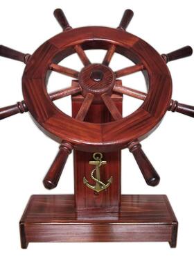 舵手客厅酒店装饰领航员舵手落地摆件店木制舵手乔迁开业礼品办