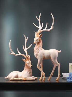 高级感小众鹿客厅电视柜摆件轻奢酒柜玄关办公室开业乔迁新居礼品