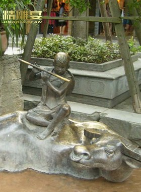 情景洗衣服人物场景玻璃钢铸铜材质城市户外街边小品园林雕塑制作