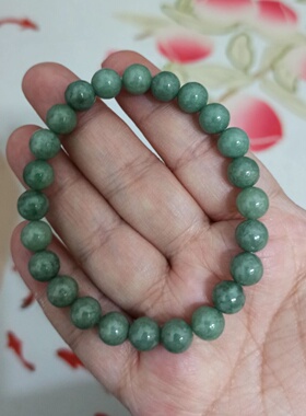天然翡翠圆珠手串卡7.8mm左右