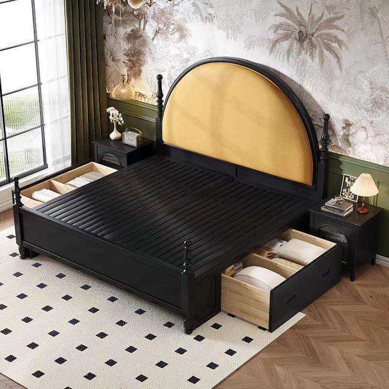 法式复古实木床巴黎双人1.8m主卧中古风简约软包床1.5m储物收纳床,淘宝优惠券,粉丝福利购,淘宝优惠卷