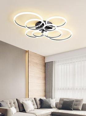 客厅灯简约现代吸顶灯圆环形大厅灯具大气家用创意轻奢led卧室灯