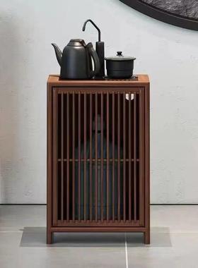 新中式实木茶几茶水柜移动家用烧水小户型客厅水壶榆木一体桌边柜