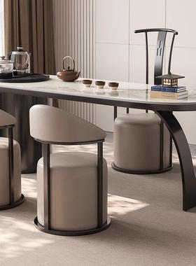 意式轻奢岩板茶桌椅组合简约现代办公室茶台烧水壶一体功夫泡茶桌