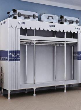 简易衣柜出租房钢架收纳加厚组装家用耐用钢管卧室加粗加固衣橱