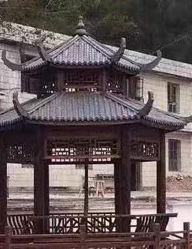 户外双层六角凉亭树脂瓦庭院四角六角实木古建凉亭中式仿古现代
