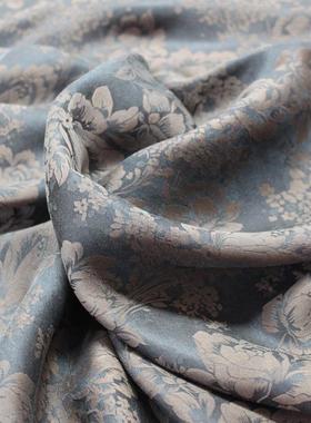 直销顺德真丝交织香云纱面料四季制衣服饰布料大牡丹花色0016