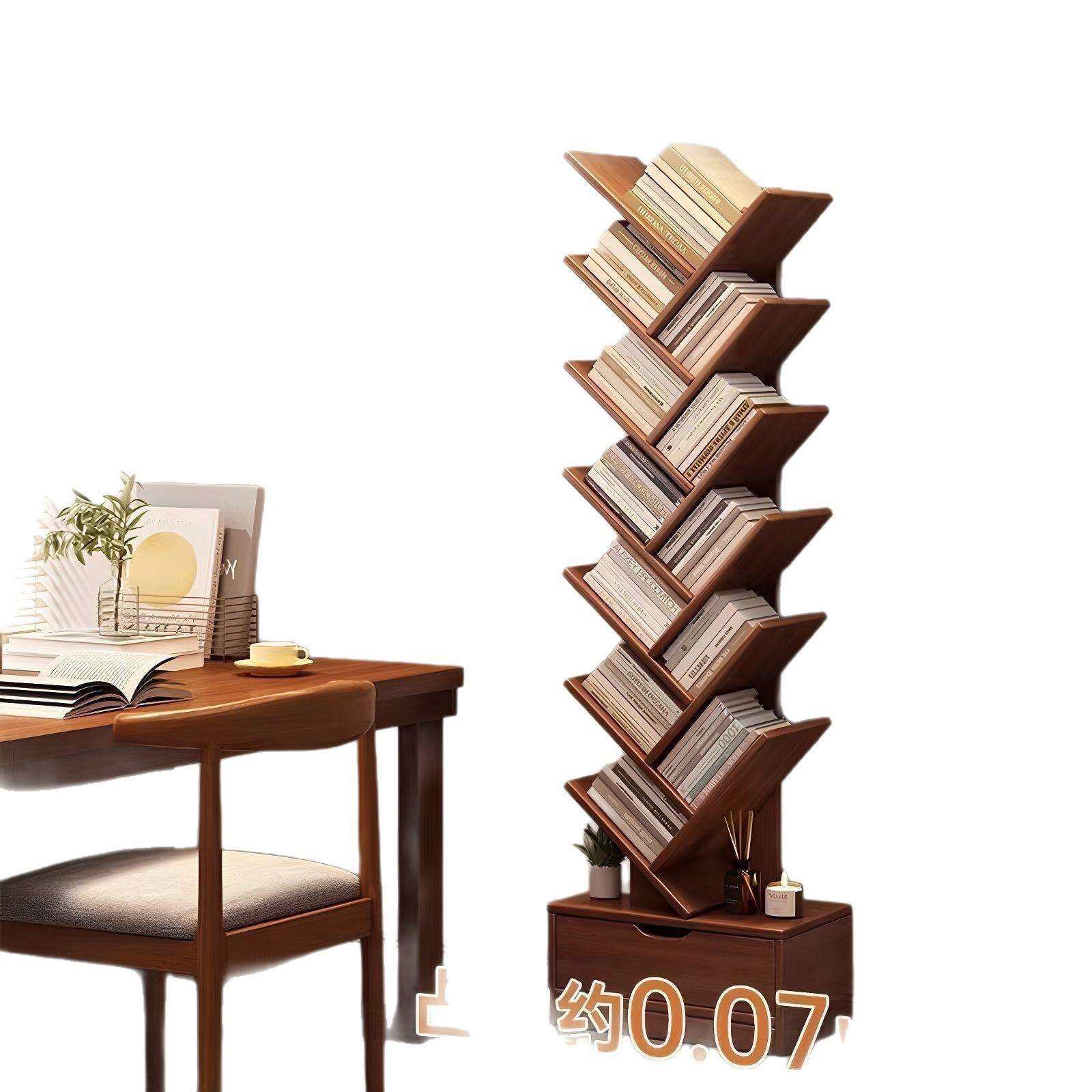 简易树形小书架置物架落地客厅一体靠墙柜子家用收纳立架创意书柜,淘宝优惠券,粉丝福利购,淘宝优惠卷