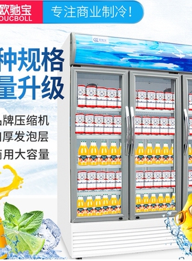 欧驰宝立式单门双门三门展示柜饮料陈列柜水果保鲜柜啤酒冷藏柜