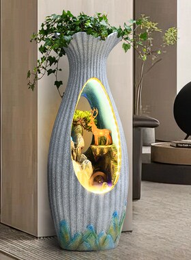 新中式山水花瓶摆件客厅电视柜公司前台装饰开业乔迁之喜入宅礼品