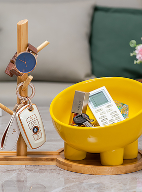 创意玄关钥匙收纳摆件客厅茶几遥控器杂物垃圾收纳盒干果零食果盘