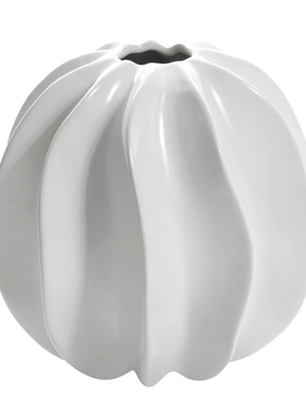 简约陶瓷花瓶南瓜形折纸摆件 纯手工轻奢花瓶万圣节家居装工艺品