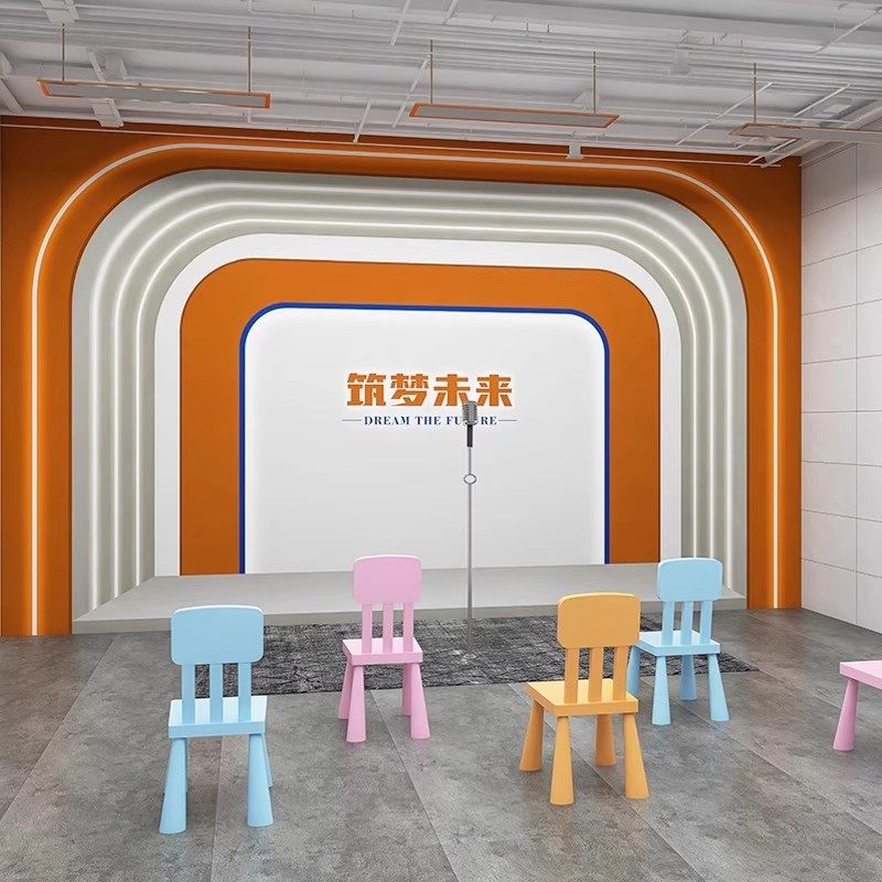 3d立体小主持人教室背景墙口才培训中心墙纸舞蹈室墙布定制背景墙,淘宝优惠券,粉丝福利购,淘宝优惠卷