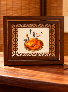 新中式相框摆件事事如意家居装饰画茶室书房桌面博古架工艺品摆台