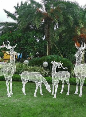 户外创意镂空圣诞梅花鹿