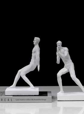 北欧创意树脂人物书档书靠摆件书房客厅办公室桌面书柜书立装饰品