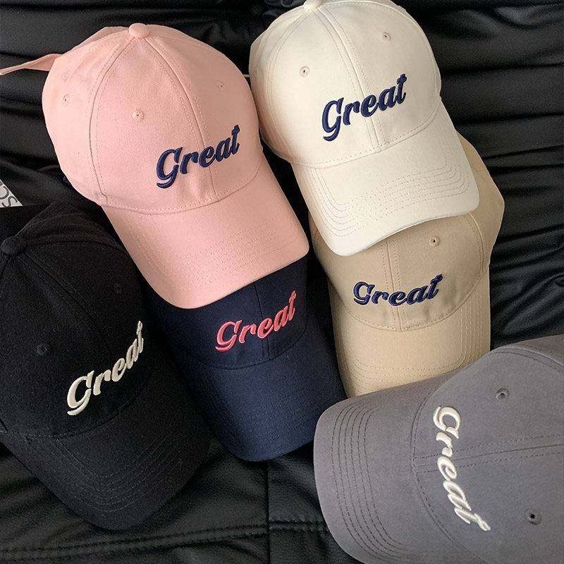 米白色字母刺绣棒球帽女款春夏百搭显脸小大头围鸭舌帽子2026新款,淘宝优惠券,粉丝福利购,淘宝优惠卷