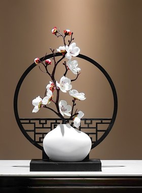 新中式屏风禅意家居花瓶鹿摆件客厅茶几电视柜复古典中国风装饰品