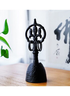 佛铃锡杖 手摇铃 日南部铁器家居佛学铸铁桌铃醒神铃铛