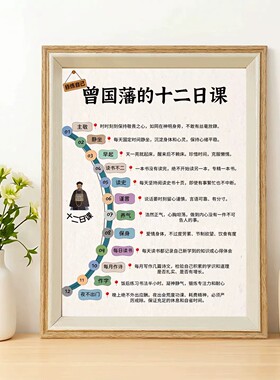 曾国藩十二日课自律励志相框